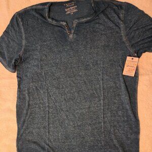 Lucky brand short sleeve shirt,2 button front, brand new with tags, size L Navy